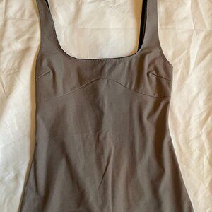 A-Line Grey Mini Dress with a Black Trim